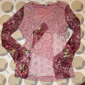 Dress Barn Pink Lace Women's Top